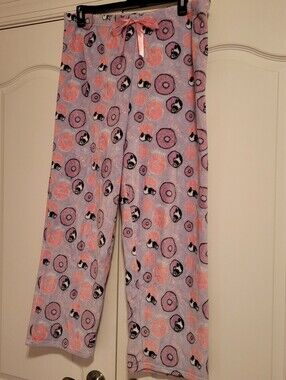 Purple Donut & Panda Print Fleece Pajama Pants